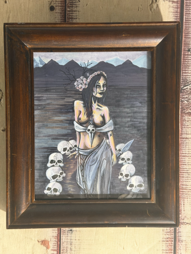 AVAILABLE: 11"X13" $145 Nude witchy woman with skulls
